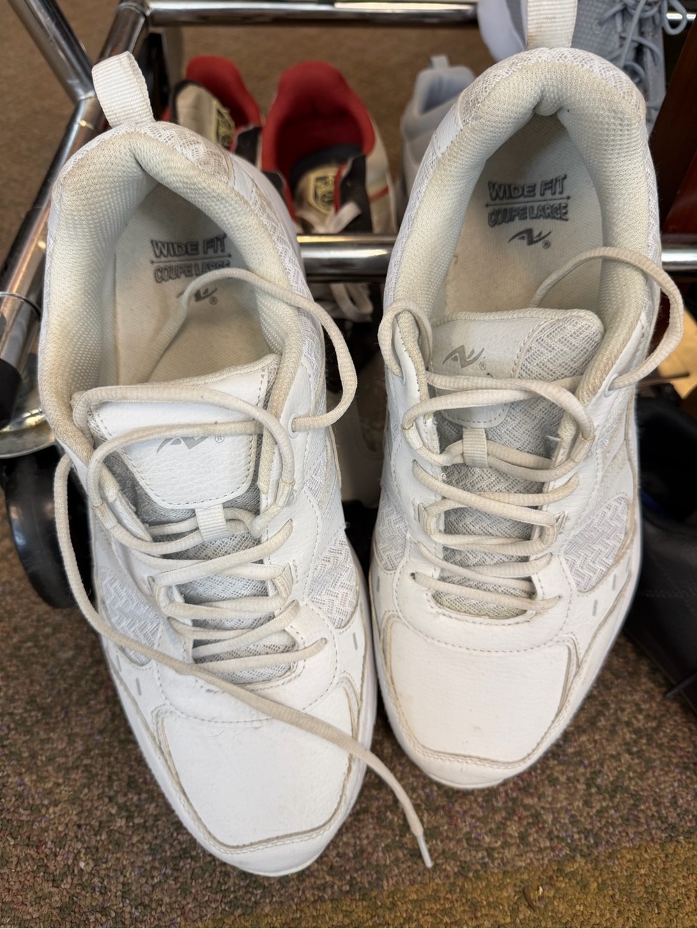 Wide-Comfort White Athletic Sneakers - Wide Fit
